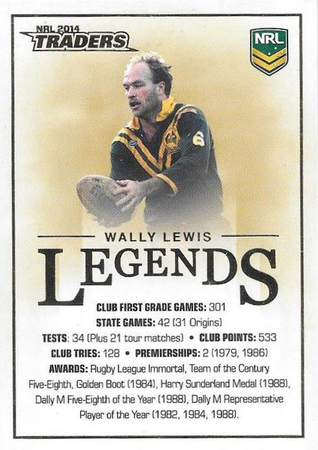 Wally Lewis, Legends Case Card, 2014 ESP Traders NRL