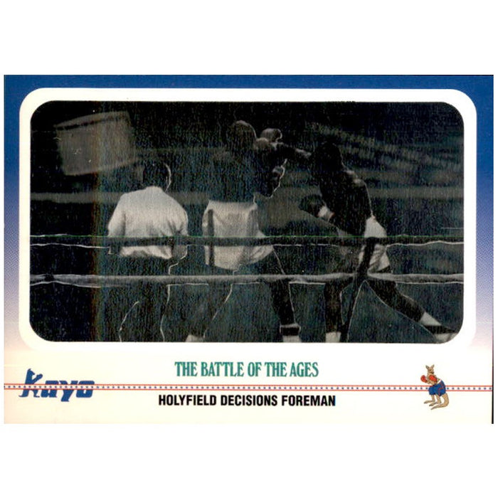 Holyfield v Foreman, The Battle of the Ages Hologram, 1991 Kayo Boxing cards