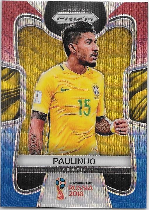 Paulinho, Red & Blue Refractor, 2018 Panini Prizm World Cup Soccer