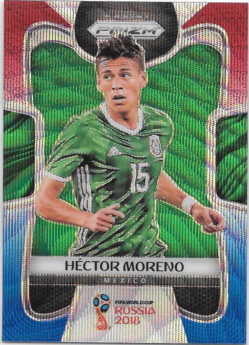 Hector Moreno, Red & Blue Refractor, 2018 Panini Prizm World Cup Soccer