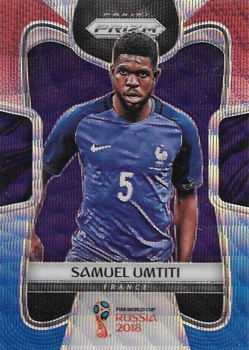 Samuel Umtiti, Red & Blue Refractor, 2018 Panini Prizm World Cup Soccer