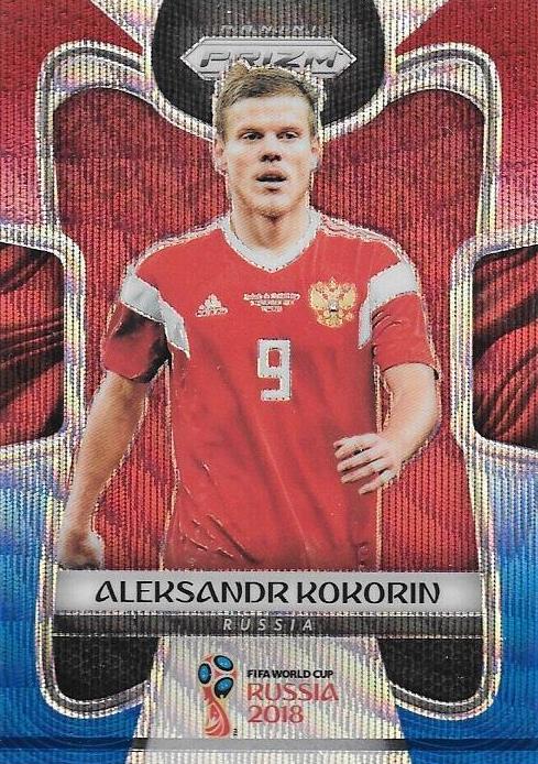 Aleksandr Kokorin, Red & Blue Refractor, 2018 Panini Prizm World Cup Soccer
