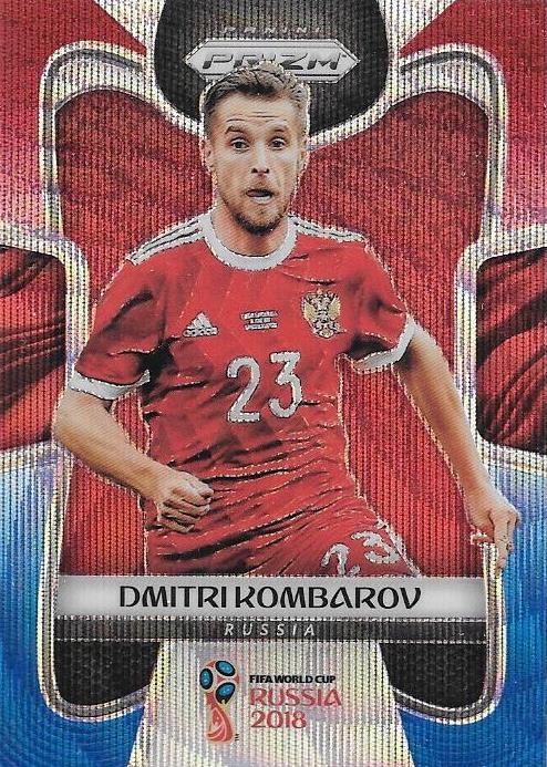 Dmitri Kombarov, Red & Blue Refractor, 2018 Panini Prizm World Cup Soccer