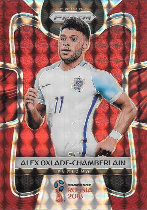 Alex Oxlade-Chamberlain, Red Mosaic Refractor, 2018 Panini Prizm World Cup Soccer