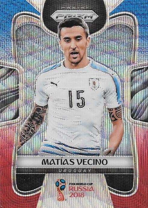 Matias Vecino, Blue & Red Refractor, 2018 Panini Prizm World Cup Soccer