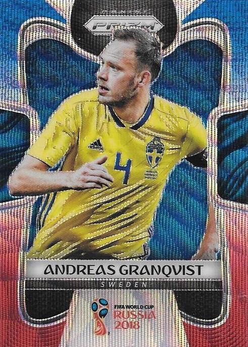 Andreas Granqvist, Blue & Red Refractor, 2018 Panini Prizm World Cup Soccer