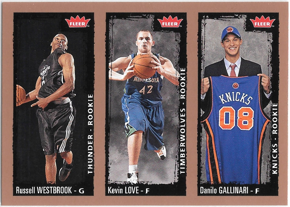 Westbrook, Love, Gallinari, #237, RC, 2008-09 Fleer NBA